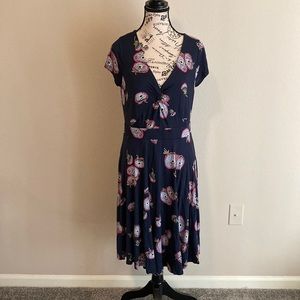 Beautiful Floral and Navy Boden Dress Size 12